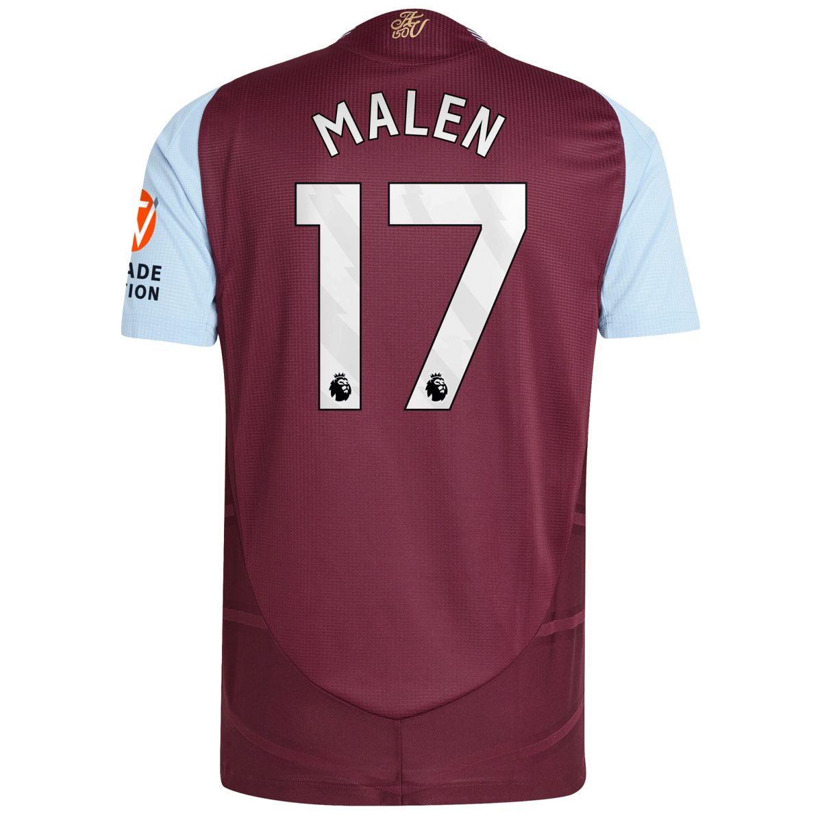 Aston Villa Jerseys - Official aston villa adidas home authentic shirt 2024-25 with malen 17 printing Collection for AVFC Fans