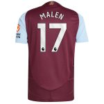 Aston Villa Jerseys - Official aston villa adidas home authentic shirt 2024-25 with malen 17 printing Collection for AVFC Fans