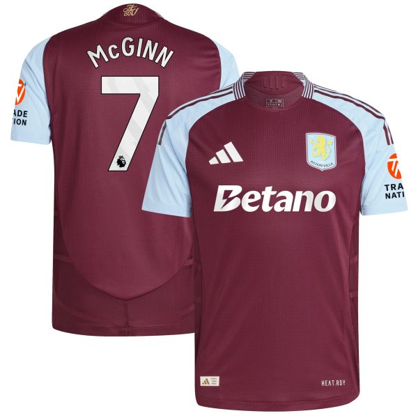 Aston Villa Jerseys - Official aston villa adidas home authentic shirt 2024-25 with mcginn 7 printing Collection for AVFC Fans