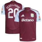 Aston Villa Jerseys - Official aston villa adidas home authentic shirt 2024-25 with nedeljković 20 cup printing Collection for AVFC Fans