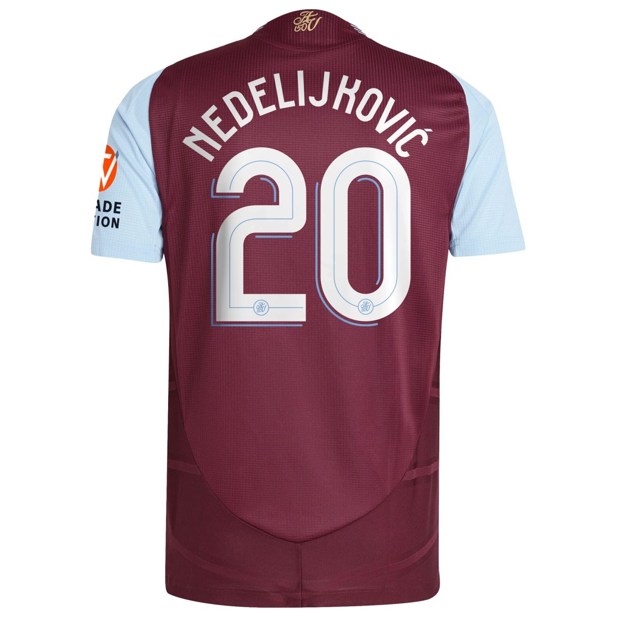Aston Villa Jerseys - Official aston villa adidas home authentic shirt 2024-25 with nedeljković 20 cup printing Collection for AVFC Fans