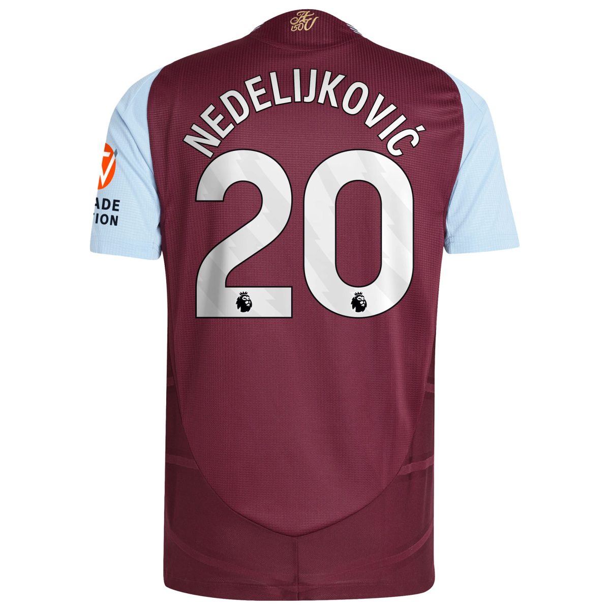 Aston Villa Jerseys - Official aston villa adidas home authentic shirt 2024-25 with nedeljković 20 printing Collection for AVFC Fans