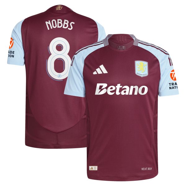 Aston Villa Jerseys - Official aston villa adidas home authentic shirt 2024-25 with nobbs 8 cup printing Collection for AVFC Fans