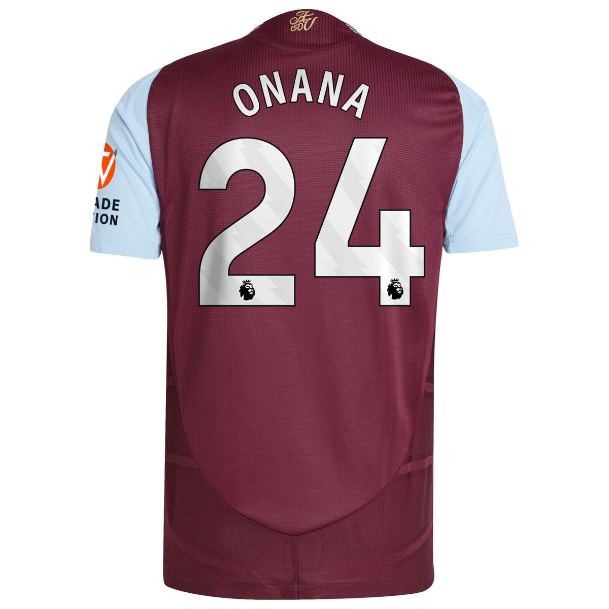 Aston Villa Jerseys - Official aston villa adidas home authentic shirt 2024-25 with onana 24 printing Collection for AVFC Fans