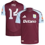 Aston Villa Jerseys - Official aston villa adidas home authentic shirt 2024-25 with pau 14 cup printing Collection for AVFC Fans