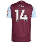Aston Villa Jerseys - Official aston villa adidas home authentic shirt 2024-25 with pau 14 printing Collection for AVFC Fans