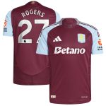 Aston Villa Jerseys - Official aston villa adidas home authentic shirt 2024-25 with rogers 27 printing Collection for AVFC Fans