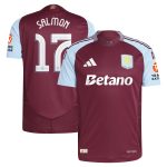 Aston Villa Jerseys - Official aston villa adidas home authentic shirt 2024-25 with salmon 17 cup printing Collection for AVFC Fans
