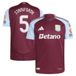 Aston Villa Jerseys - Official aston villa adidas home authentic shirt 2024-25 with staniforth 5 cup printing Collection for AVFC Fans