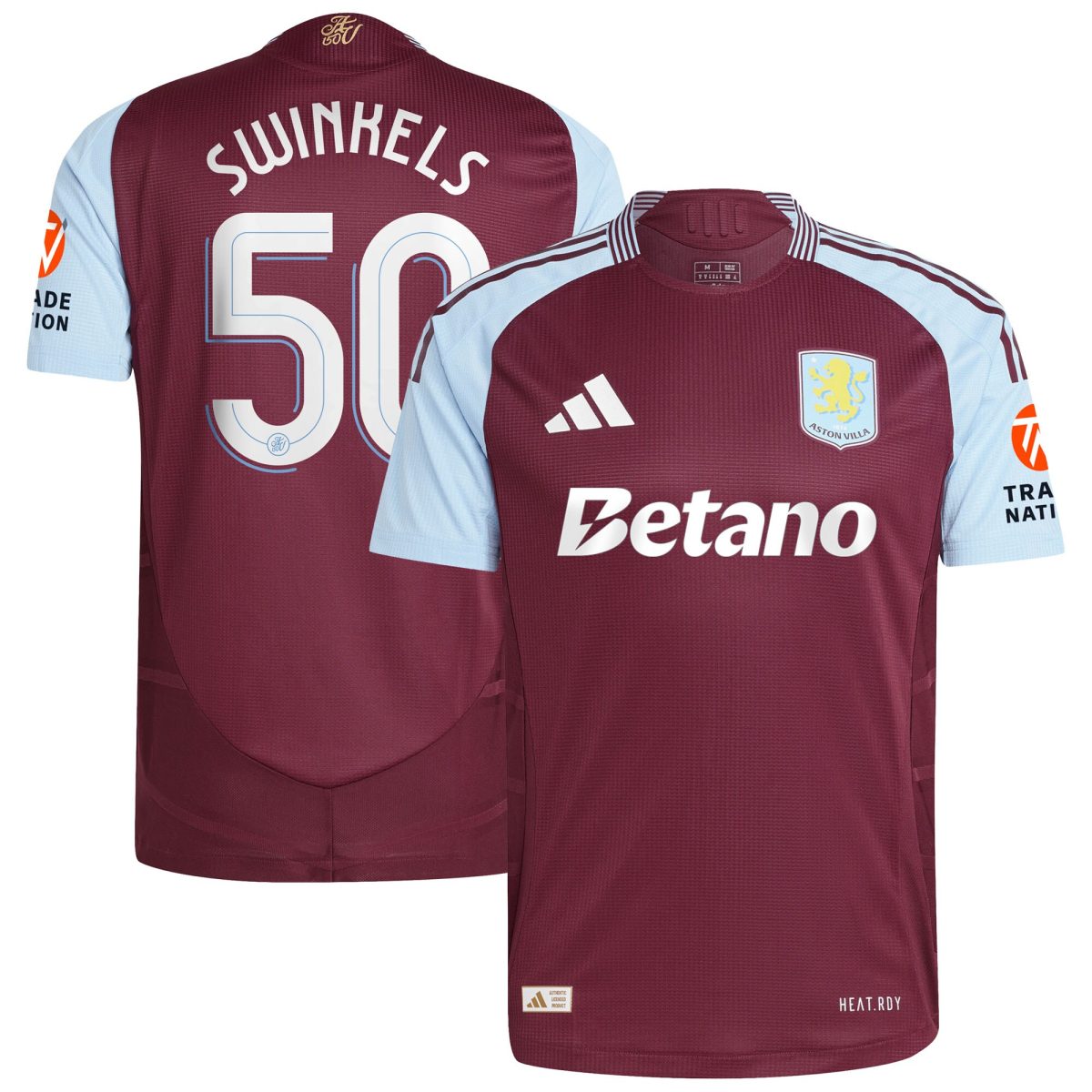 Aston Villa Jerseys - Official aston villa adidas home authentic shirt 2024-25 with swinkels 50 cup printing Collection for AVFC Fans