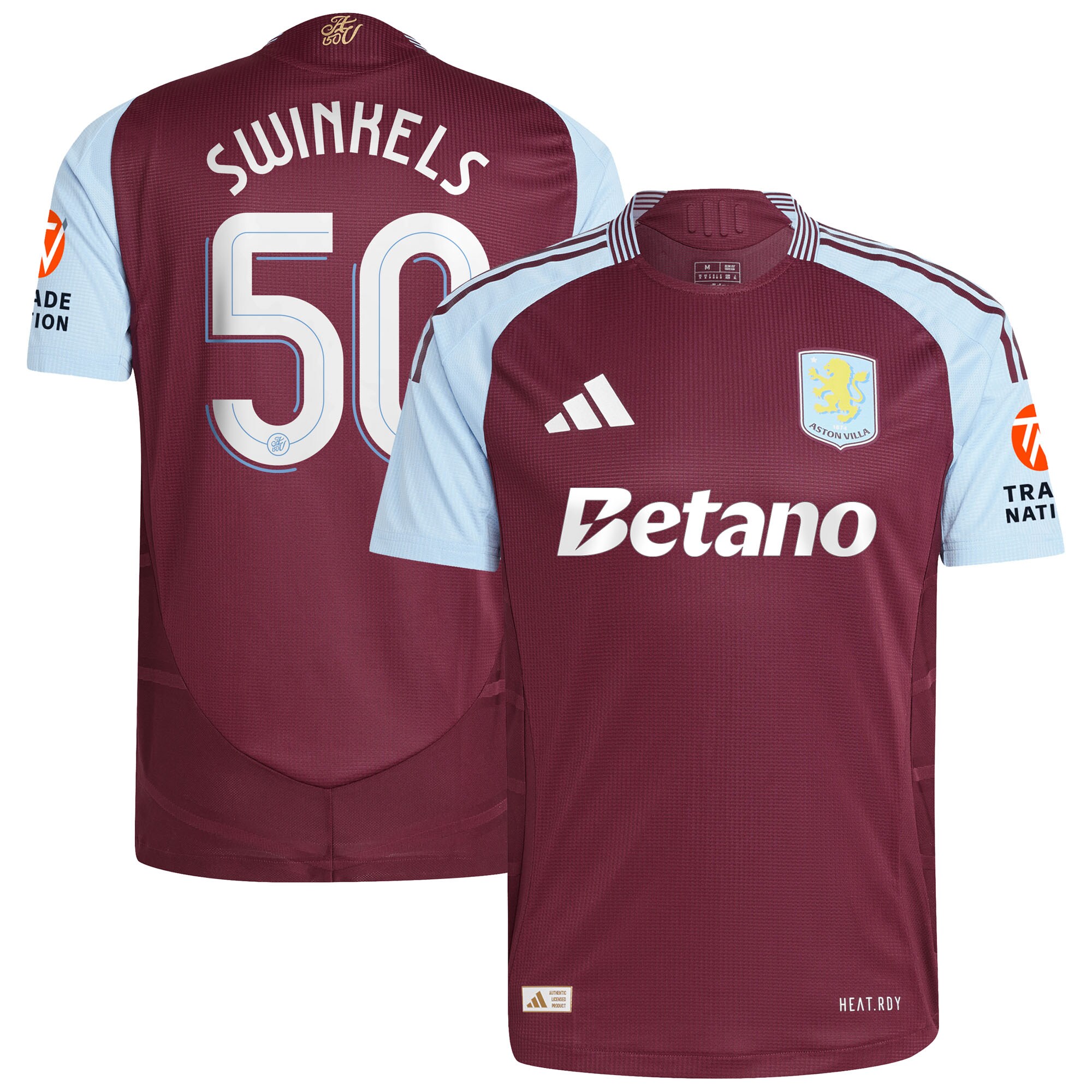 Aston Villa Jerseys - Official aston villa adidas home authentic shirt 2024-25 with swinkels 50 cup printing Collection for AVFC Fans