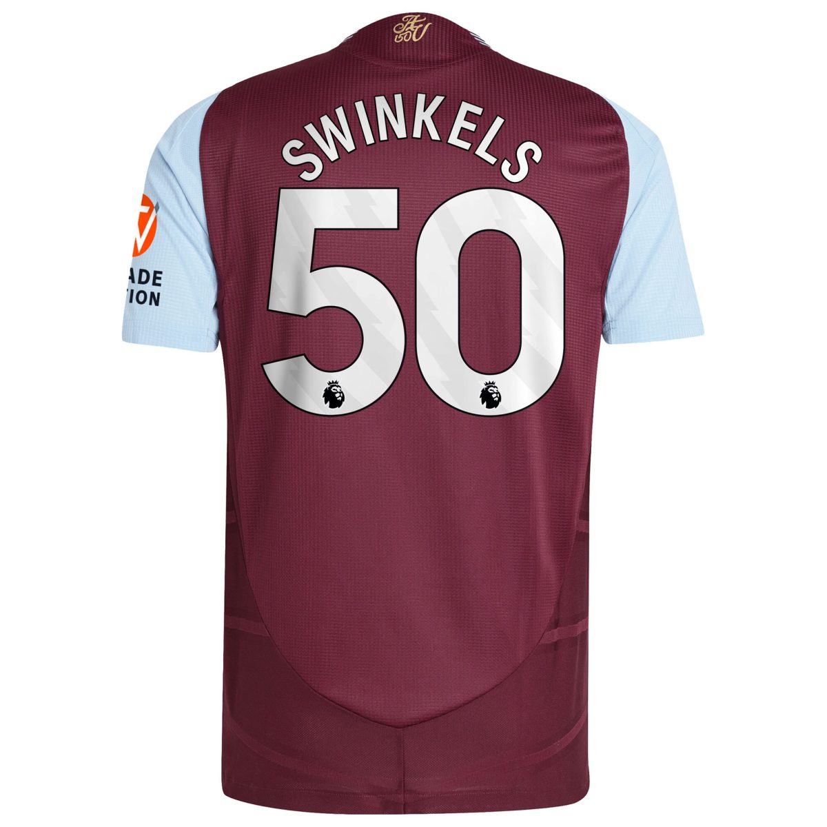 Aston Villa Jerseys - Official aston villa adidas home authentic shirt 2024-25 with swinkels 50 printing Collection for AVFC Fans