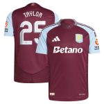 Aston Villa Jerseys - Official aston villa adidas home authentic shirt 2024-25 with taylor 25 cup printing Collection for AVFC Fans