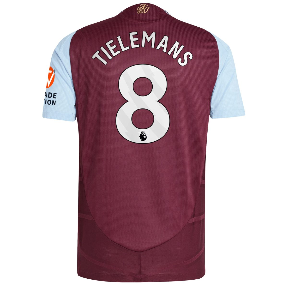 Aston Villa Jerseys - Official aston villa adidas home authentic shirt 2024-25 with tielemans 8 printing Collection for AVFC Fans