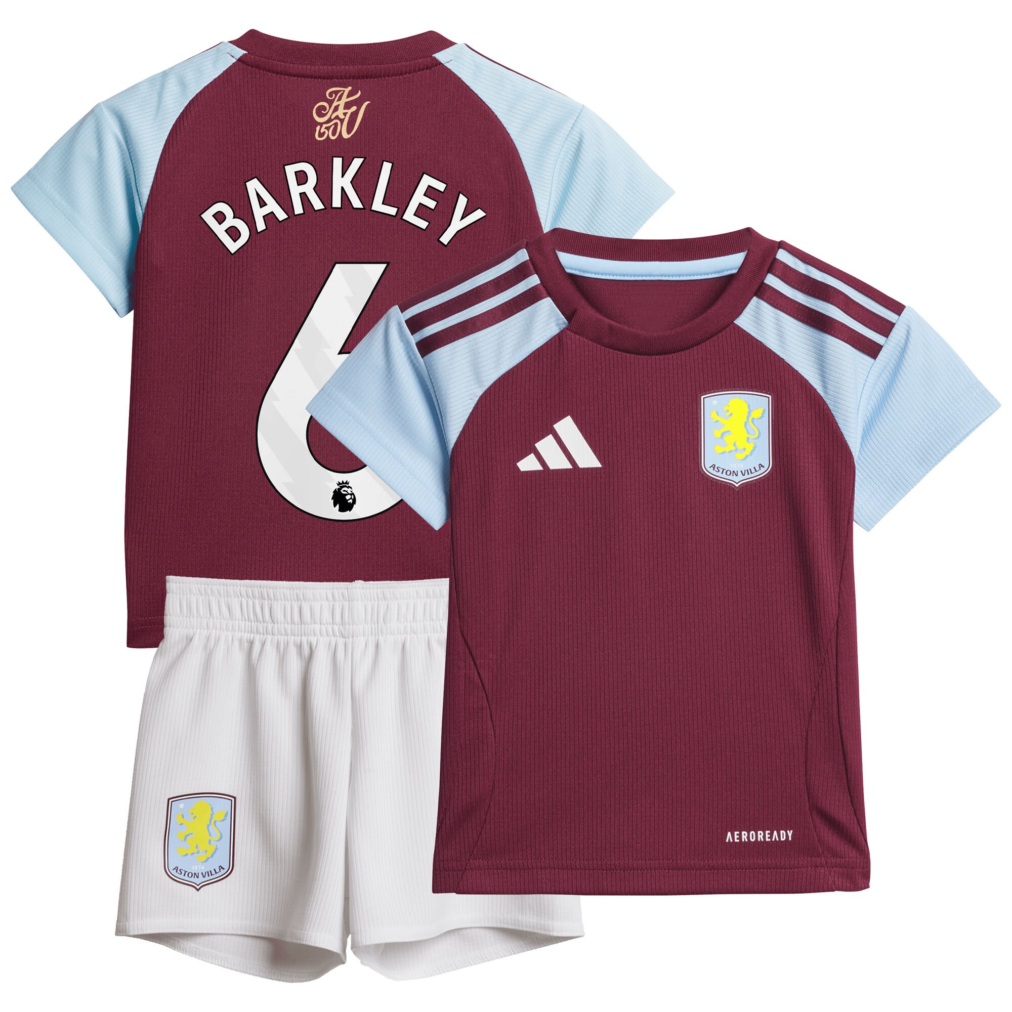 Aston Villa Jerseys - Official aston villa adidas home baby kit 2024-25 with barkley 6 printing Collection for AVFC Fans
