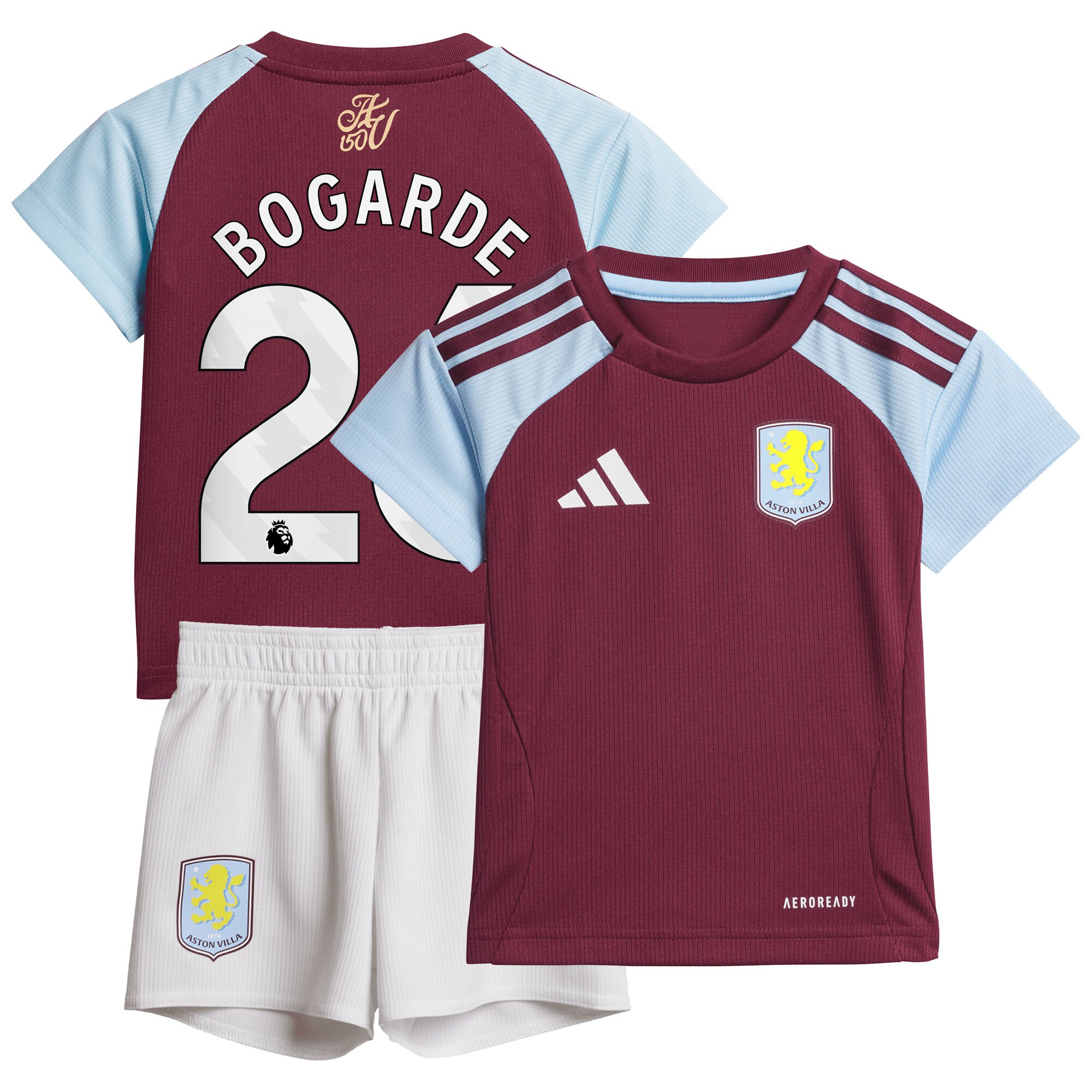 Aston Villa Jerseys - Official aston villa adidas home baby kit 2024-25 with bogarde 26 printing Collection for AVFC Fans