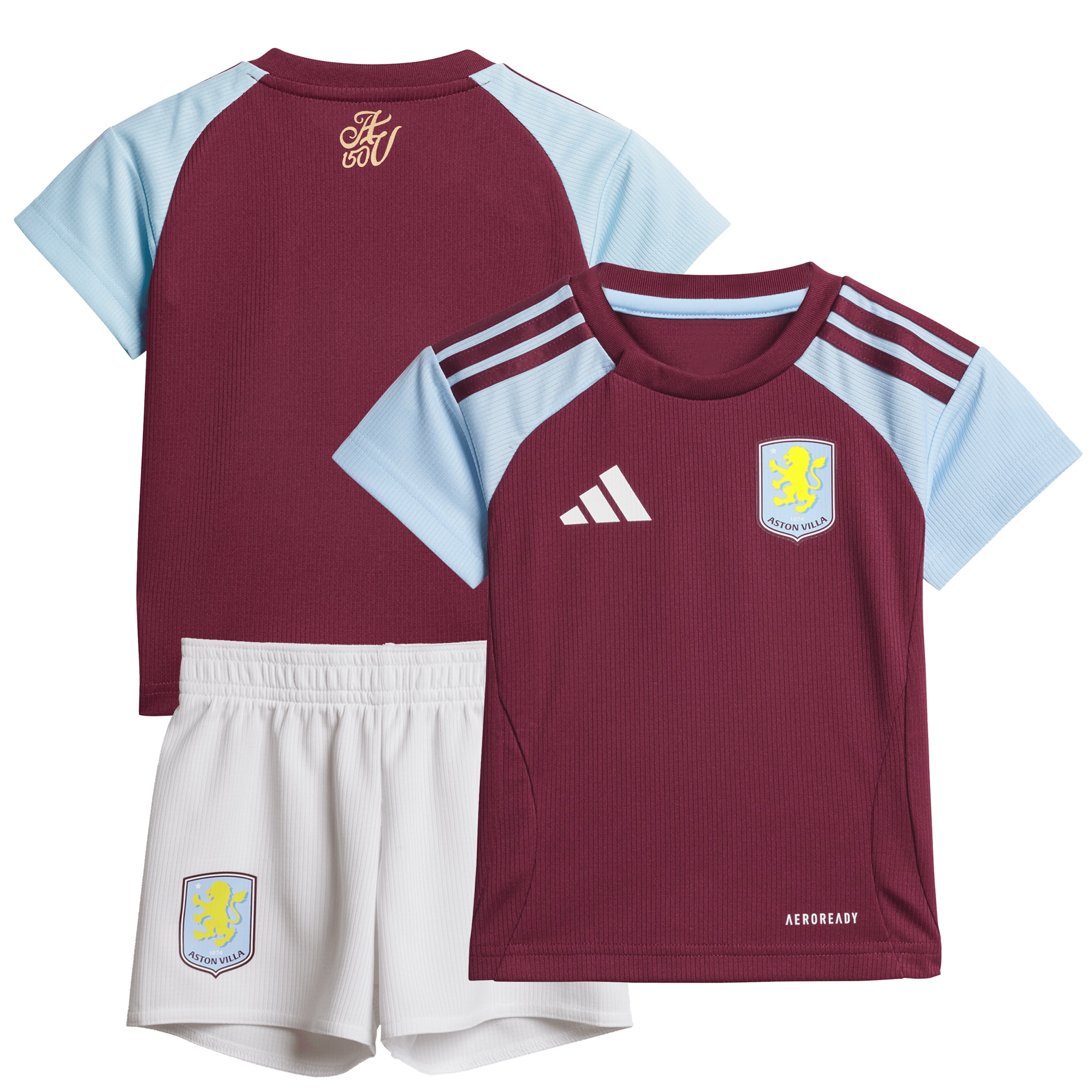 Aston Villa Jerseys - Official aston villa adidas home baby kit 2024-25 with custom printing Collection for AVFC Fans