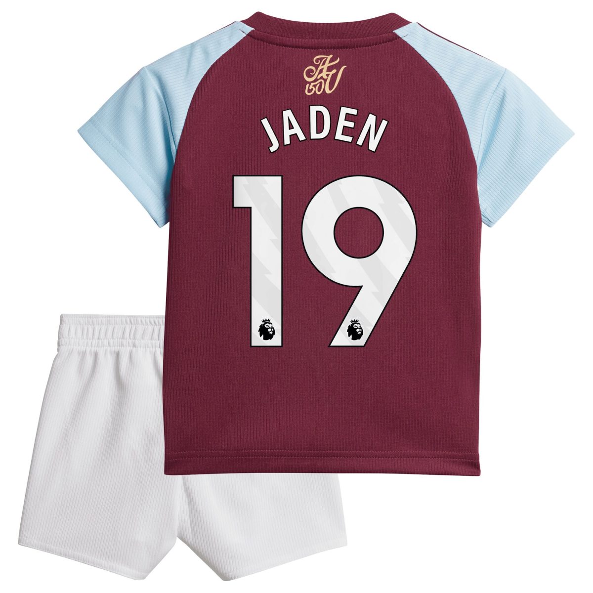 Aston Villa Jerseys - Official aston villa adidas home baby kit 2024-25 with jaden 19 printing Collection for AVFC Fans