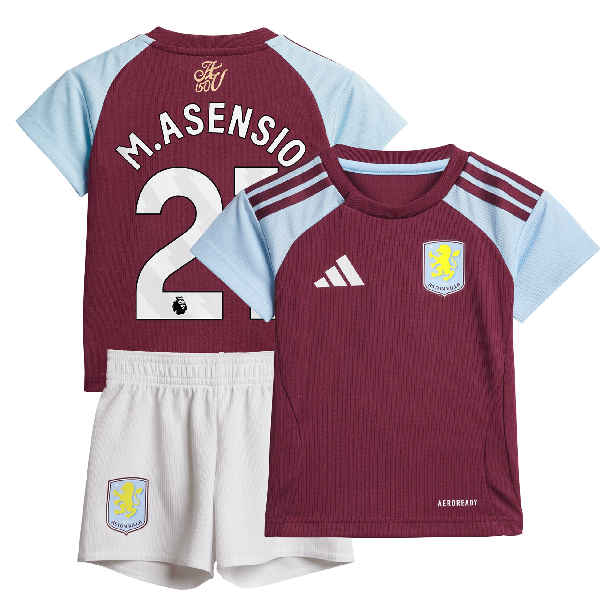 Aston Villa Jerseys - Official aston villa adidas home baby kit 2024-25 with m.asensio 21 printing Collection for AVFC Fans
