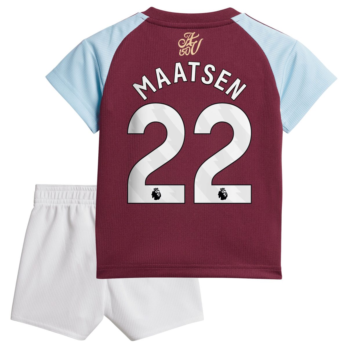 Aston Villa Jerseys - Official aston villa adidas home baby kit 2024-25 with maatsen 22 printing Collection for AVFC Fans