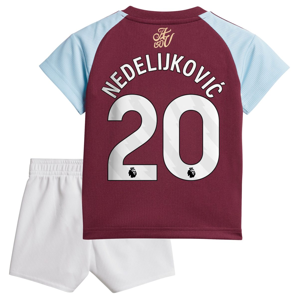 Aston Villa Jerseys - Official aston villa adidas home baby kit 2024-25 with nedeljković 20 printing Collection for AVFC Fans