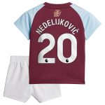 Aston Villa Jerseys - Official aston villa adidas home baby kit 2024-25 with nedeljković 20 printing Collection for AVFC Fans