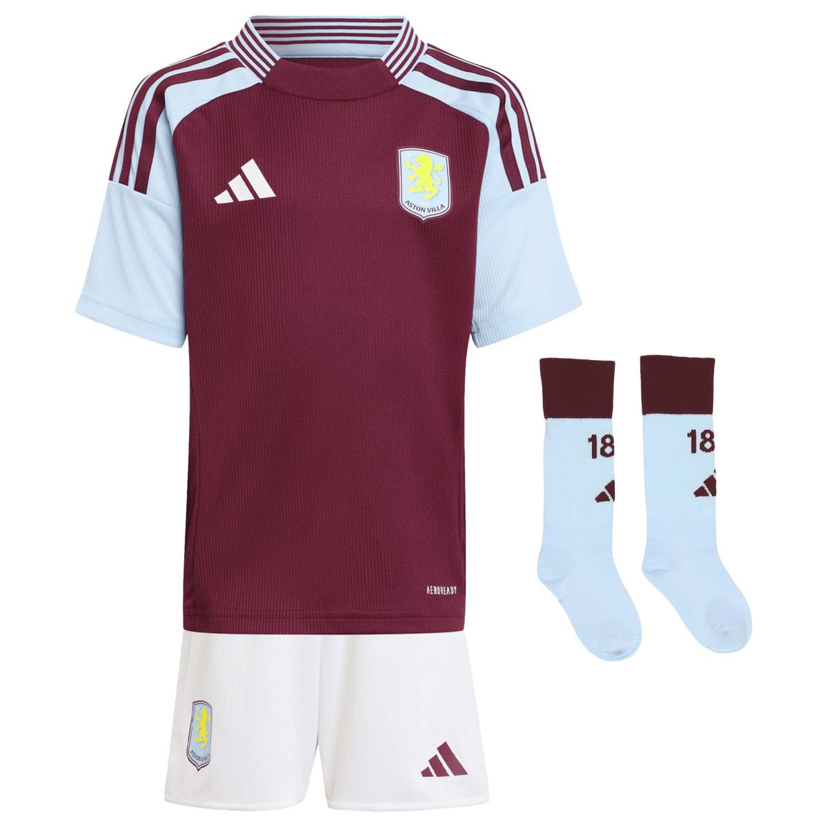 Aston Villa Jerseys - Official aston villa adidas home mini kit 2024-25 with bogarde 26 printing Collection for AVFC Fans