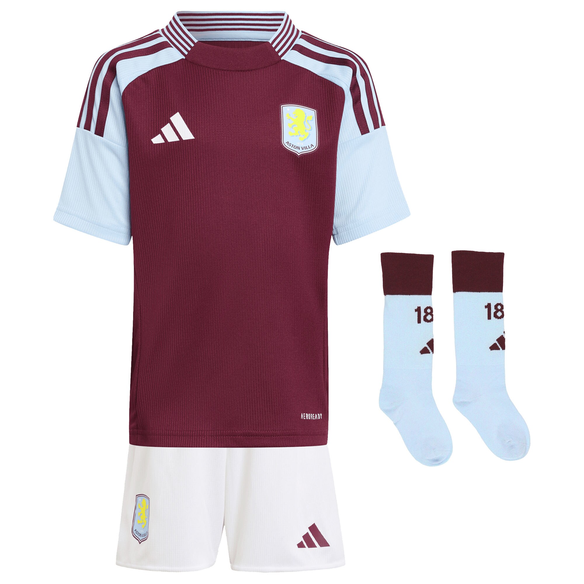Aston Villa Jerseys - Official aston villa adidas home mini kit 2024-25 with bogarde 26 printing Collection for AVFC Fans