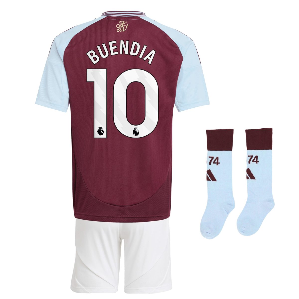 Aston Villa Jerseys - Official aston villa adidas home mini kit 2024-25 with buendia 10 printing Collection for AVFC Fans
