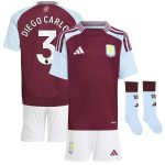 Aston Villa Jerseys - Official aston villa adidas home mini kit 2024-25 with diego carlos 3 printing Collection for AVFC Fans