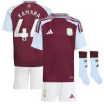 Aston Villa Jerseys - Official aston villa adidas home mini kit 2024-25 with kamara 44 printing Collection for AVFC Fans
