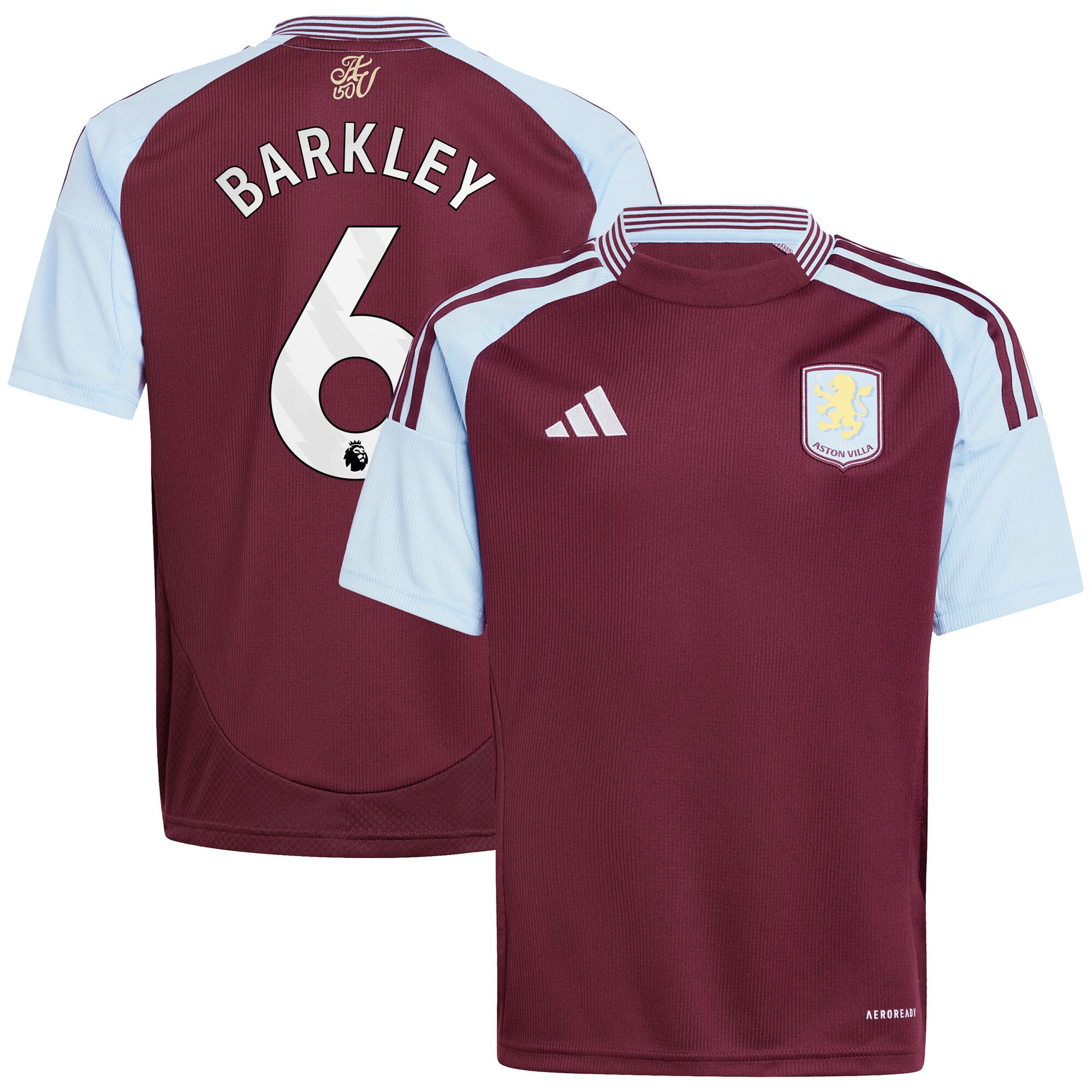 Aston Villa Jerseys - Official aston villa adidas home shirt 2024-25 – kids with barkley 6 printing Collection for AVFC Fans