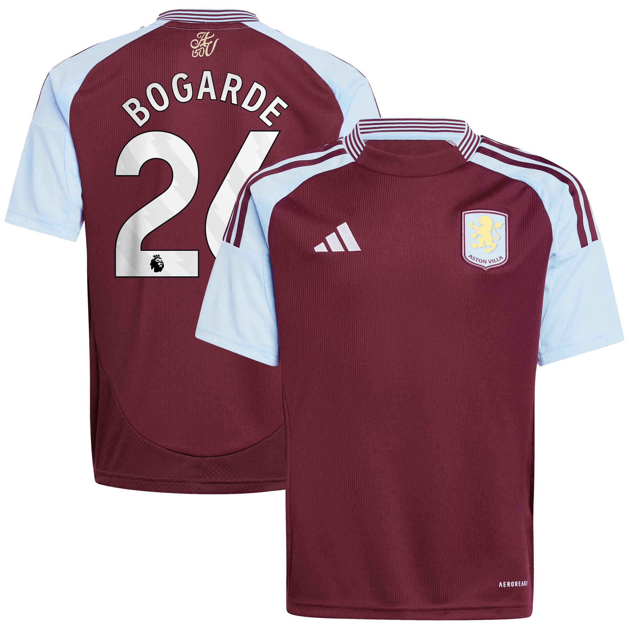 Aston Villa Jerseys - Official aston villa adidas home shirt 2024-25 – kids with bogarde 26 printing Collection for AVFC Fans
