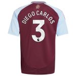 Aston Villa Jerseys - Official aston villa adidas home shirt 2024-25 – kids with diego carlos 3 printing Collection for AVFC Fans