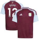Aston Villa Jerseys - Official aston villa adidas home shirt 2024-25 – kids with digne 12 printing Collection for AVFC Fans