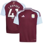 Aston Villa Jerseys - Official aston villa adidas home shirt 2024-25 – kids with j. ramsey 41 printing Collection for AVFC Fans