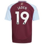 Aston Villa Jerseys - Official aston villa adidas home shirt 2024-25 – kids with jaden 19 printing Collection for AVFC Fans