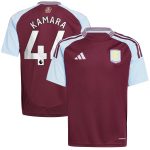 Aston Villa Jerseys - Official aston villa adidas home shirt 2024-25 – kids with kamara 44 printing Collection for AVFC Fans