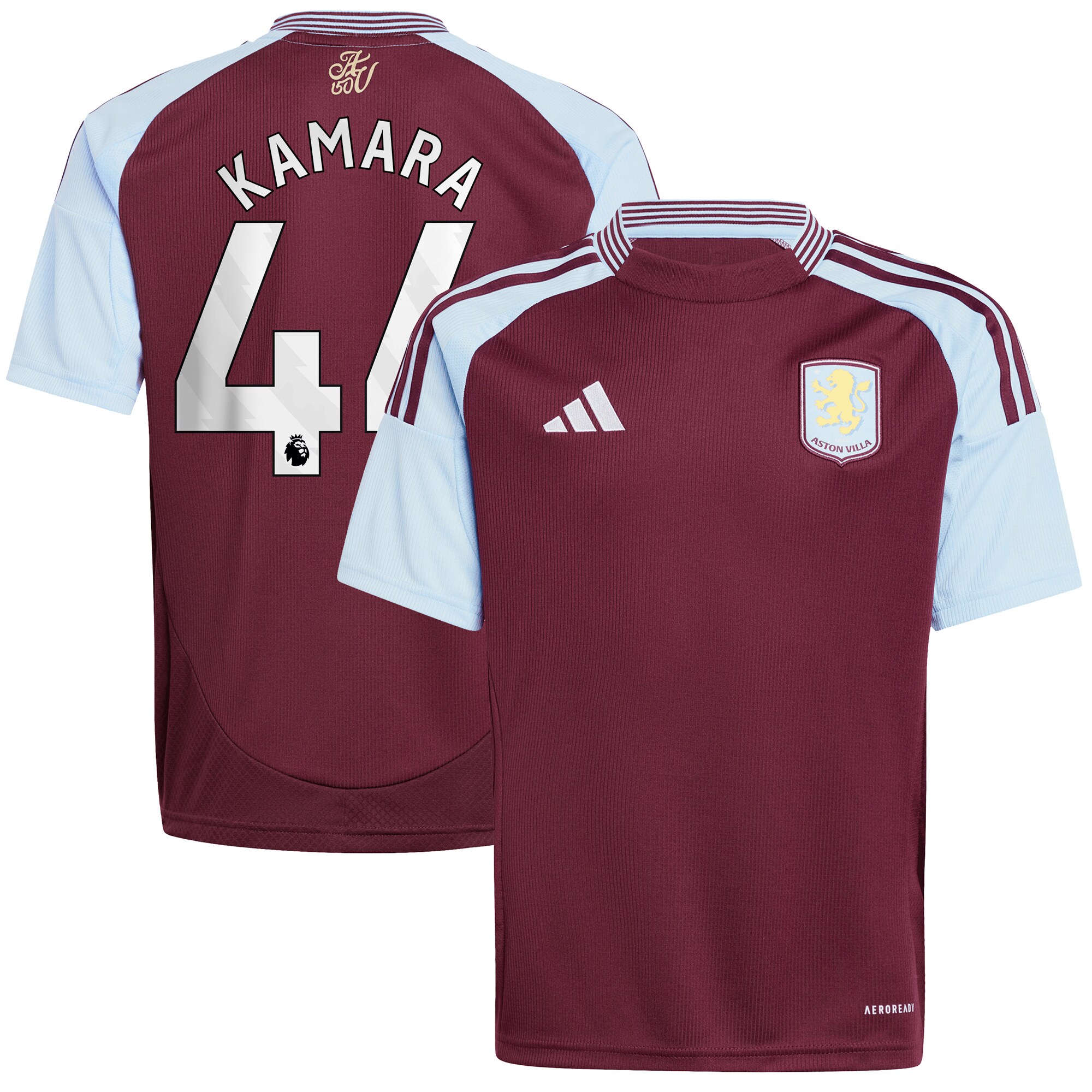 Aston Villa Jerseys - Official aston villa adidas home shirt 2024-25 – kids with kamara 44 printing Collection for AVFC Fans