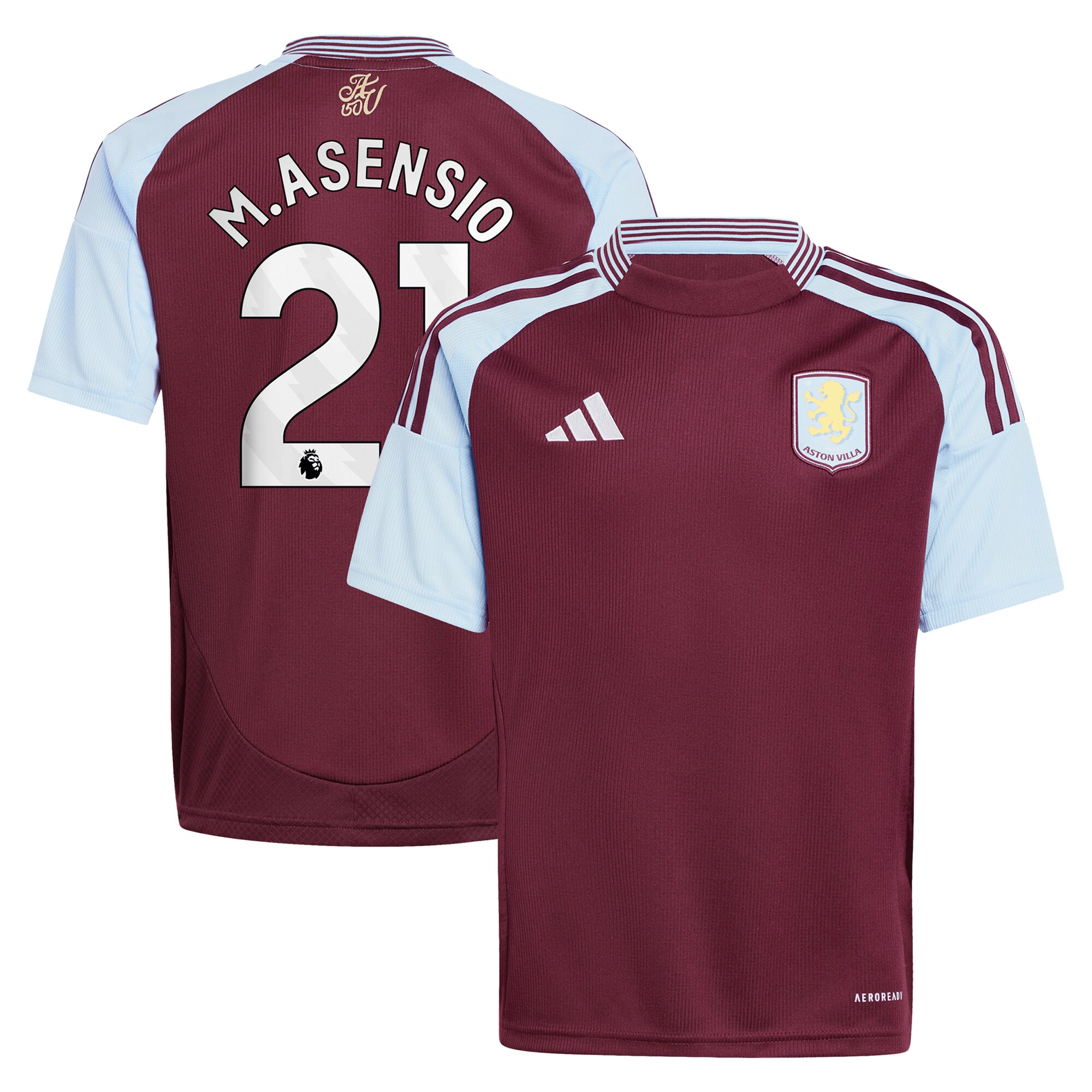 Aston Villa Jerseys - Official aston villa adidas home shirt 2024-25 – kids with m.asensio 21 printing Collection for AVFC Fans