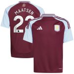 Aston Villa Jerseys - Official aston villa adidas home shirt 2024-25 – kids with maatsen 22 printing Collection for AVFC Fans