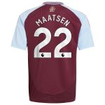 Aston Villa Jerseys - Official aston villa adidas home shirt 2024-25 – kids with maatsen 22 printing Collection for AVFC Fans