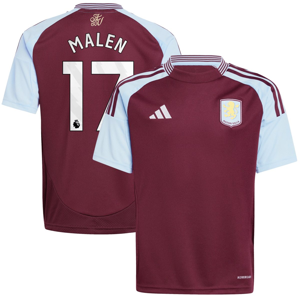 Aston Villa Jerseys - Official aston villa adidas home shirt 2024-25 – kids with malen 17 printing Collection for AVFC Fans
