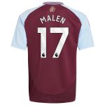 Aston Villa Jerseys - Official aston villa adidas home shirt 2024-25 – kids with malen 17 printing Collection for AVFC Fans