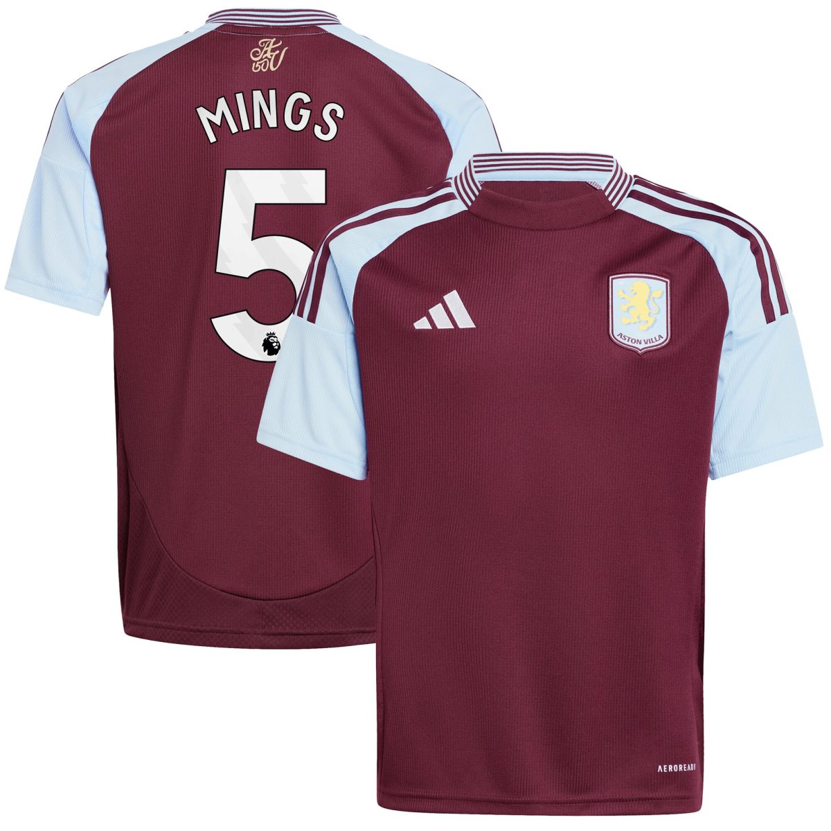 Aston Villa Jerseys - Official aston villa adidas home shirt 2024-25 – kids with mings 5 printing Collection for AVFC Fans