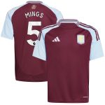 Aston Villa Jerseys - Official aston villa adidas home shirt 2024-25 – kids with mings 5 printing Collection for AVFC Fans
