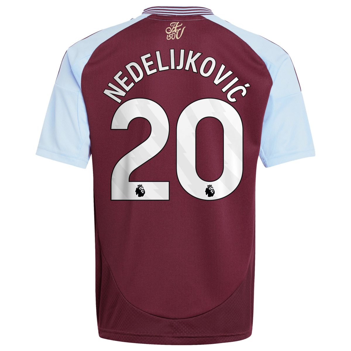 Aston Villa Jerseys - Official aston villa adidas home shirt 2024-25 – kids with nedeljković 20 printing Collection for AVFC Fans