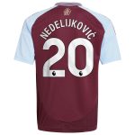 Aston Villa Jerseys - Official aston villa adidas home shirt 2024-25 – kids with nedeljković 20 printing Collection for AVFC Fans