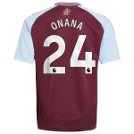 Aston Villa Jerseys - Official aston villa adidas home shirt 2024-25 – kids with onana 24 printing Collection for AVFC Fans