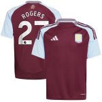Aston Villa Jerseys - Official aston villa adidas home shirt 2024-25 – kids with rogers 27 printing Collection for AVFC Fans